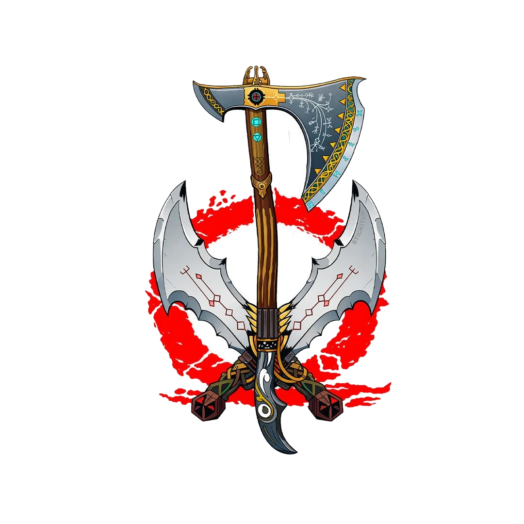 Axe Warrior Art Sticker